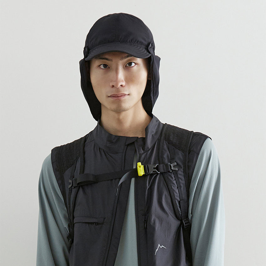 Hiker Sun Flap Cap - Black