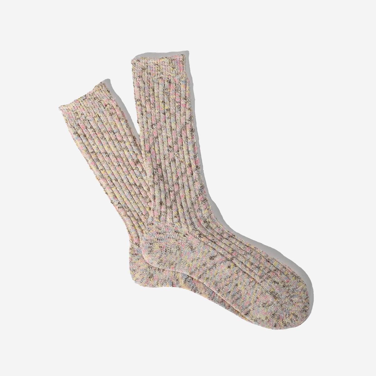 Homespan Art Yarn Crew Socks - Pink