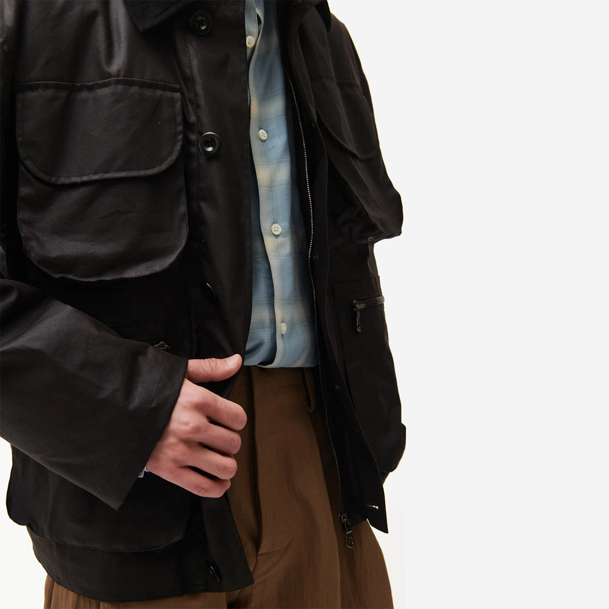 Insulated Waxed Fishing Jacket - Chocolate