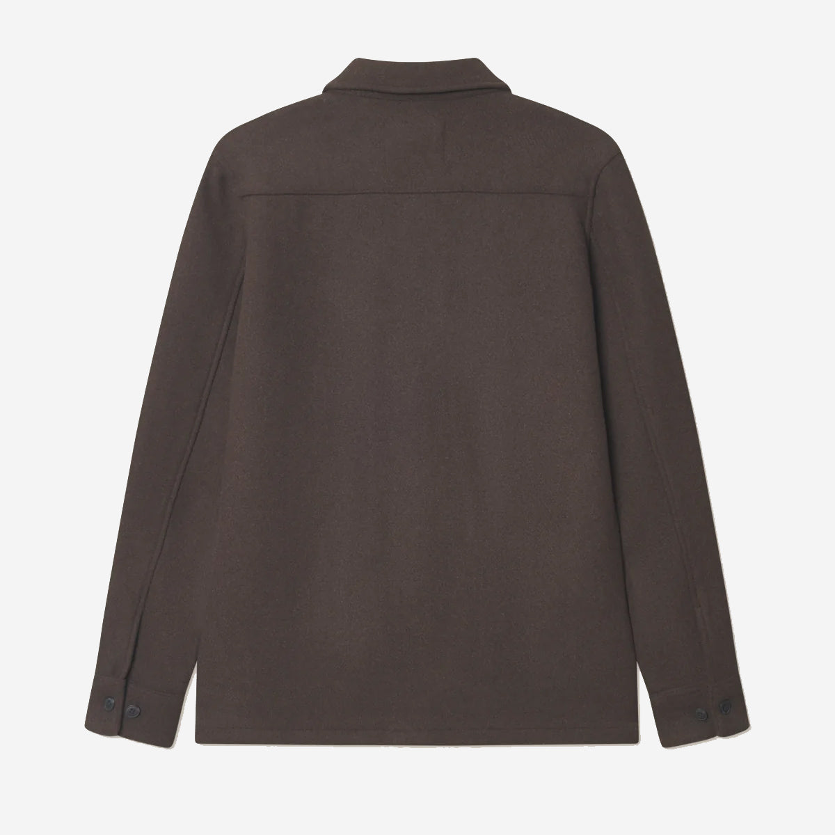Jason Solid Wool Overshirt - Delicioso Brown