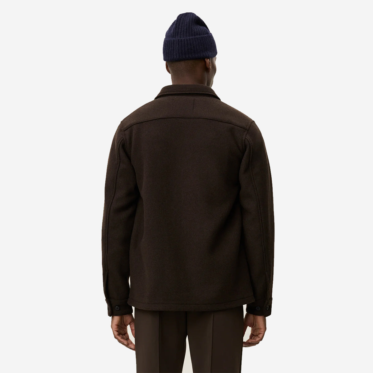 Jason Solid Wool Overshirt - Delicioso Brown