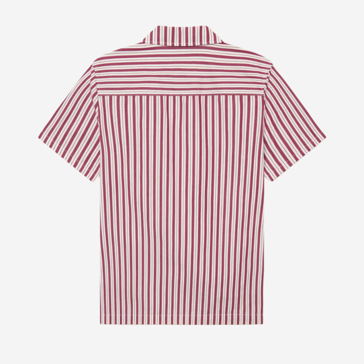Klark Stripe Poplin Vacation Shirt - Beet Red/White
