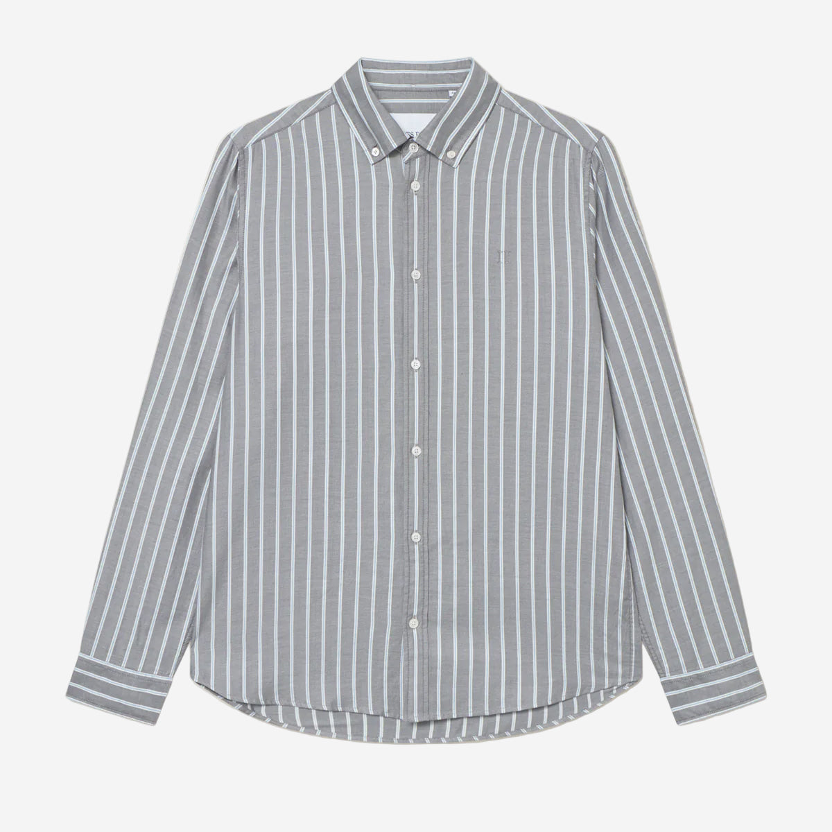 Konrad Herringbone Poplin Shirt - Asphalt Grey
