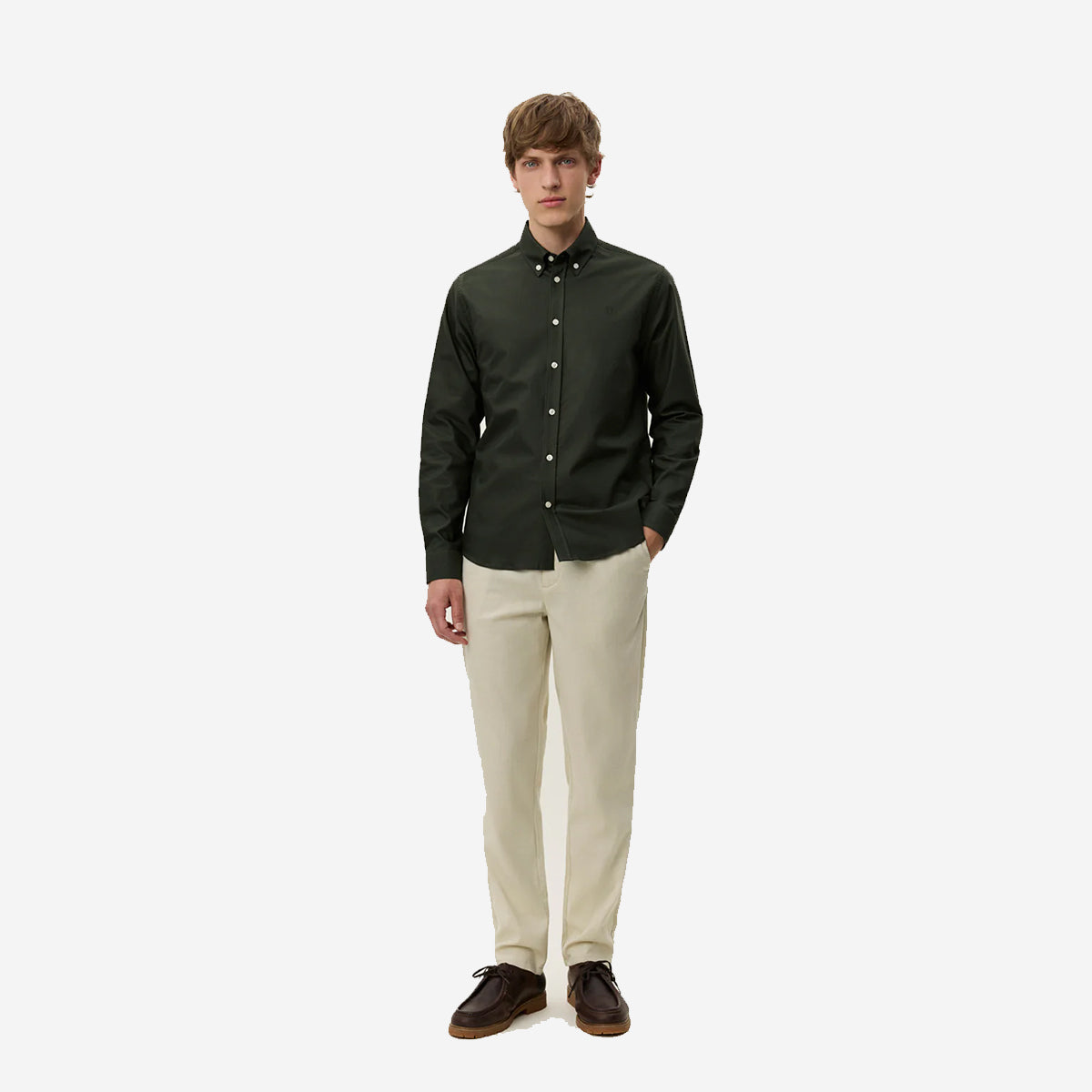 Konrad Oxford Shirt - Duffle Bag Green