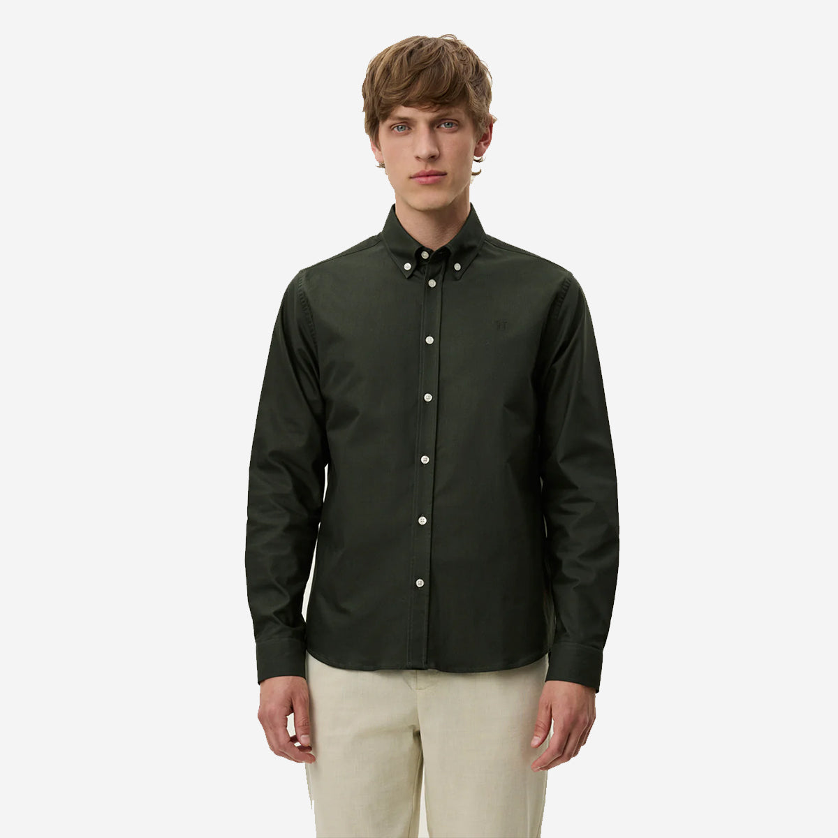 Konrad Oxford Shirt - Duffle Bag Green