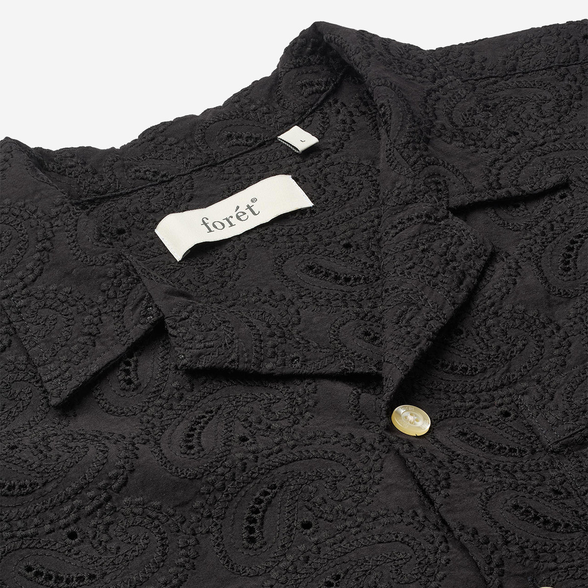 Leo Paisley Jacquard Vacation S/S Shirt - Black