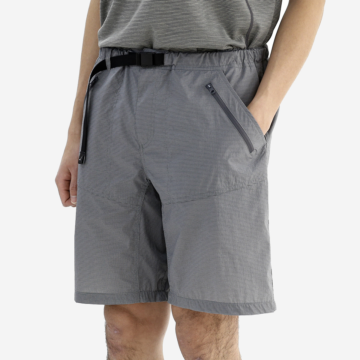 Light Check 6-Pocket Shorts - Dark Grey