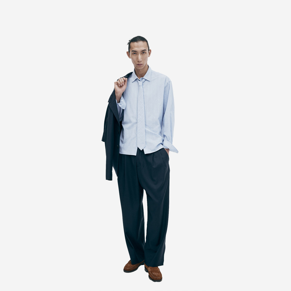 Relaxed Organic Cotton Stripe Shirt - Blue/Black