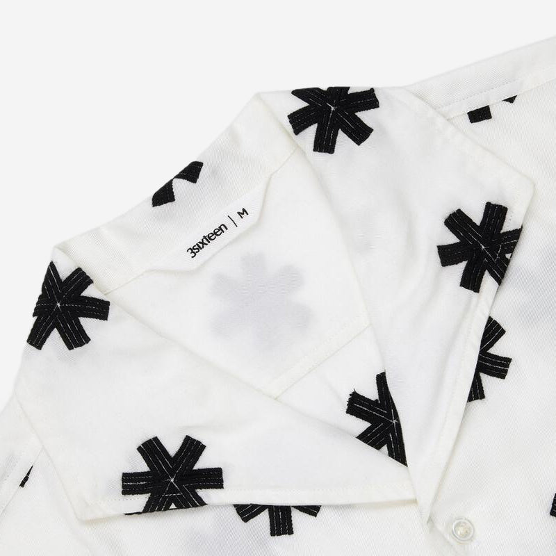 Leisure S/S Tencel Shirt - White Embroidered