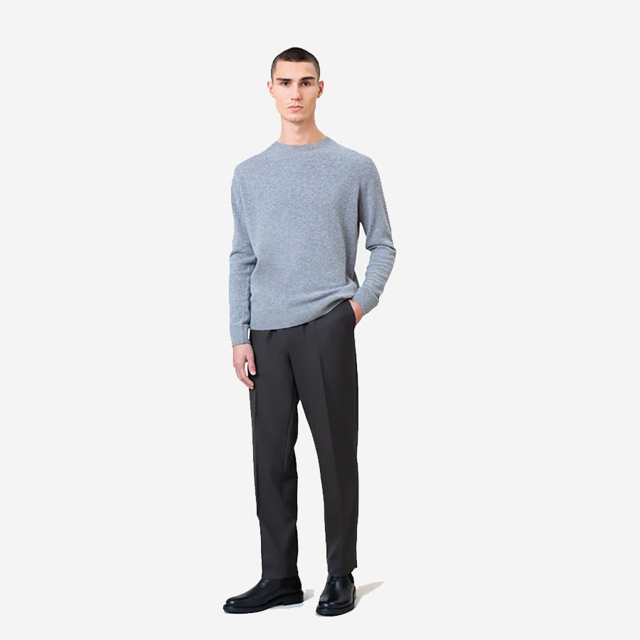 Light Merino Wool Crew Sweater - Polar Blue