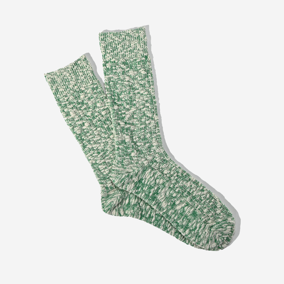 Lightweight Slub Crew Socks - Green