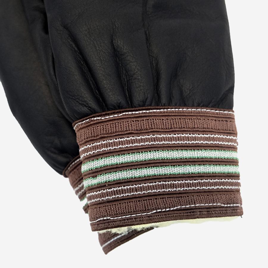 Lined "Garbage" Leather Mitts - Black