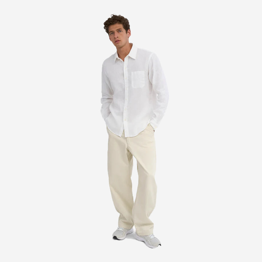 Linen Long-Sleeve Shirt - Optical White