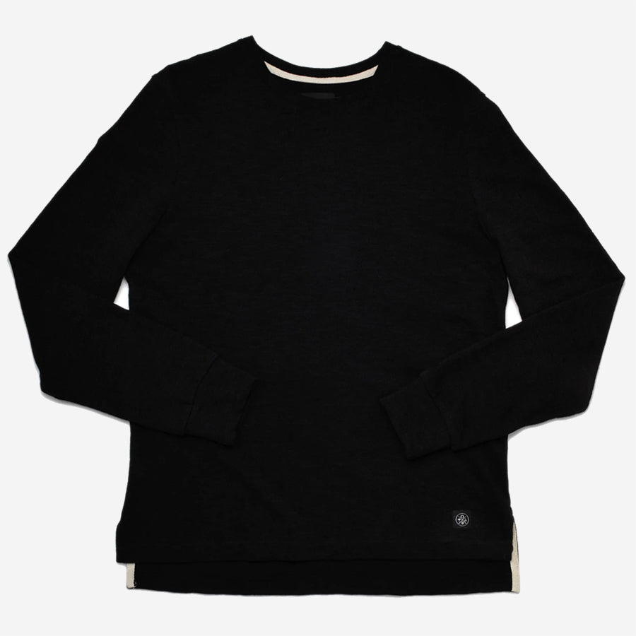 Double Slub Long-Sleeve T-Shirt - Black