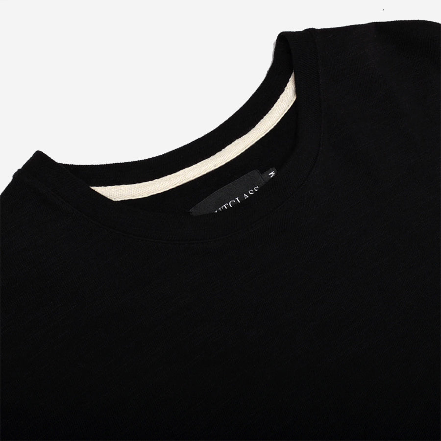 Double Slub Long-Sleeve T-Shirt - Black