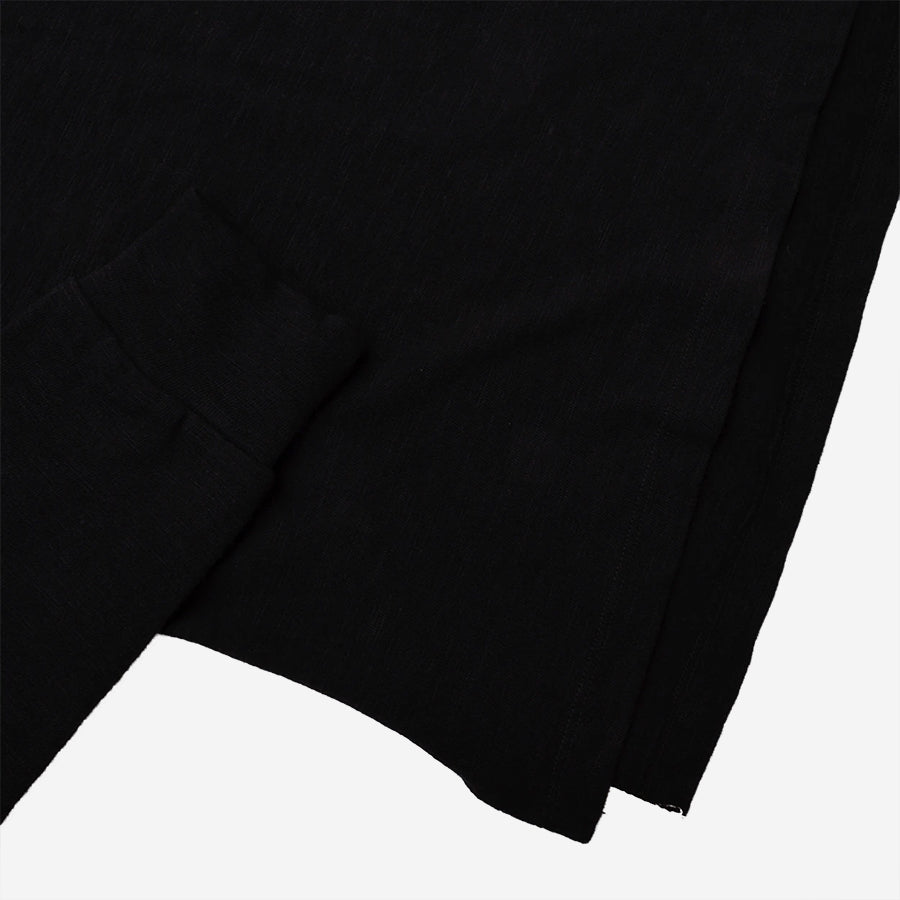Double Slub Long-Sleeve T-Shirt - Black