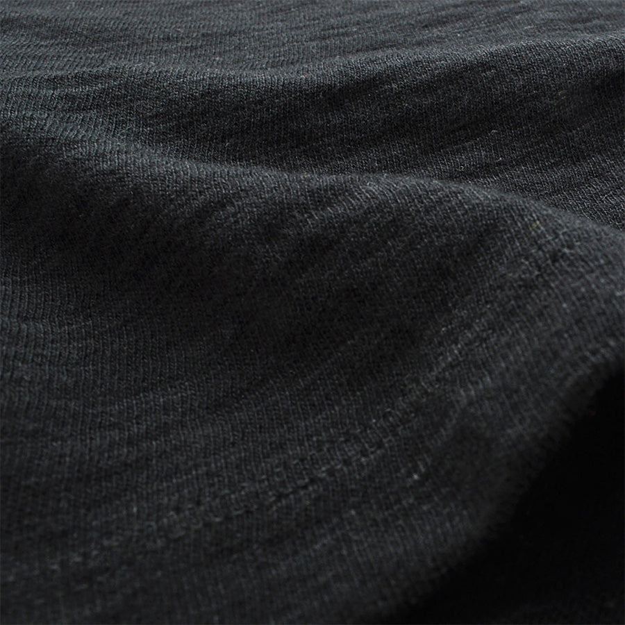 Double Slub Long-Sleeve T-Shirt - Black