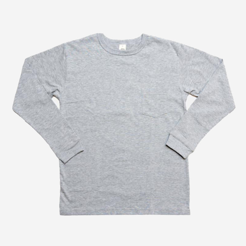 Long Sleeve Heavyweight Pocket T Shirt Heather Grey