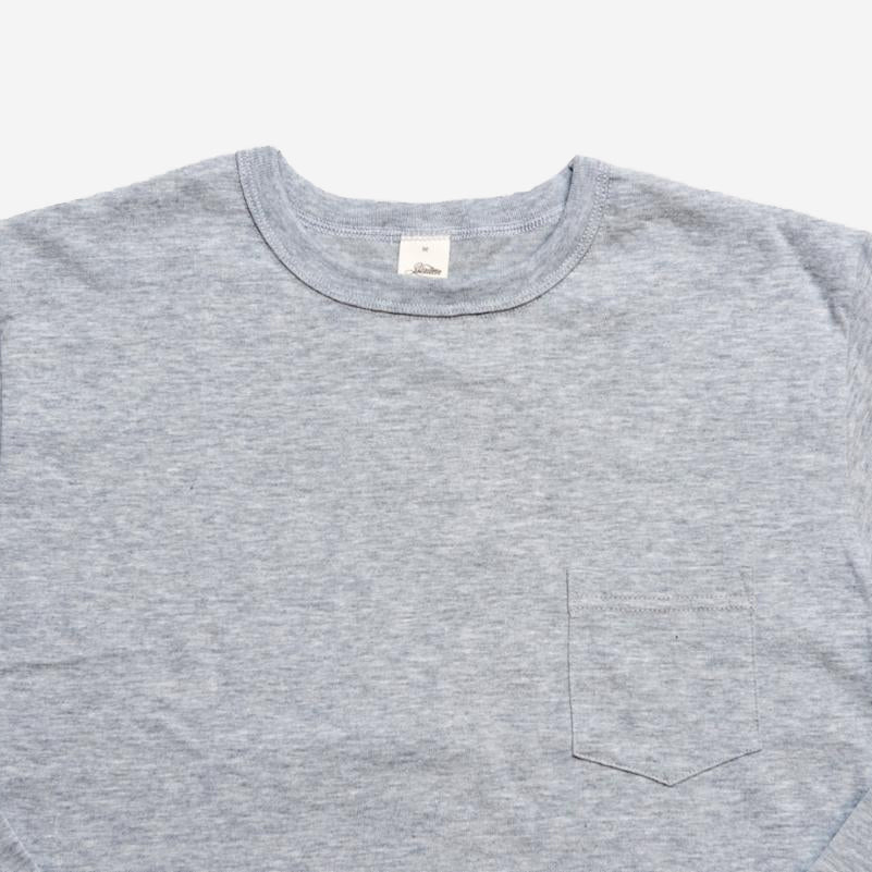 Long Sleeve Heavyweight Pocket T-Shirt - Heather Grey
