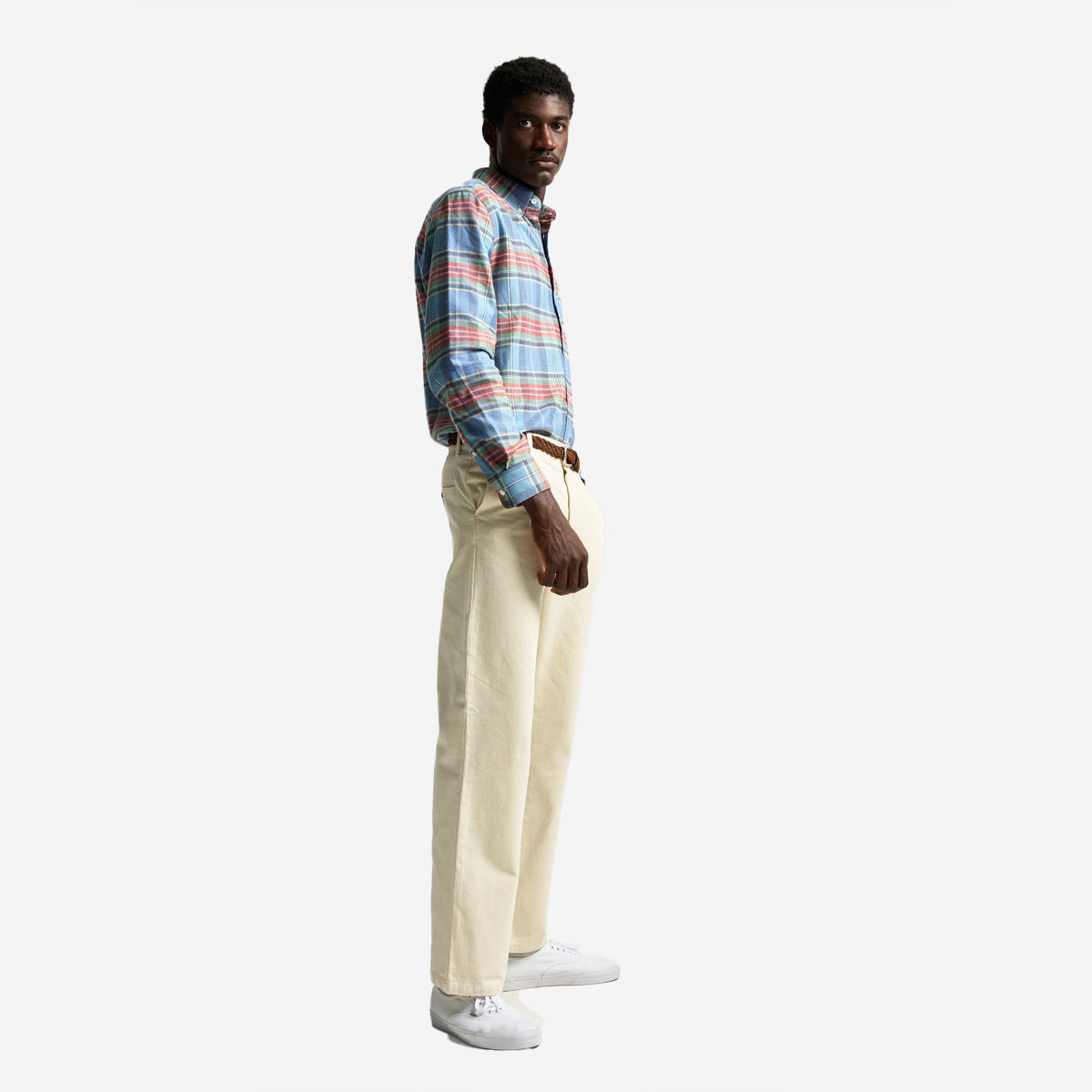 Lucia Plaid Flannel Shirt - Sky Blue/Red