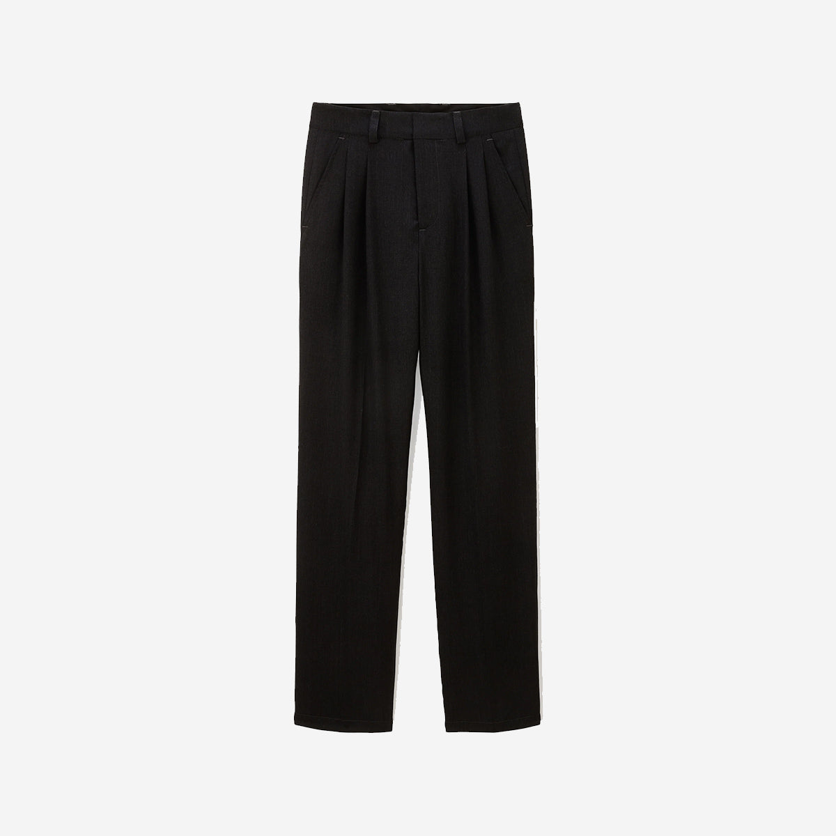 Lotten Loose Wool Pants - Anthracite