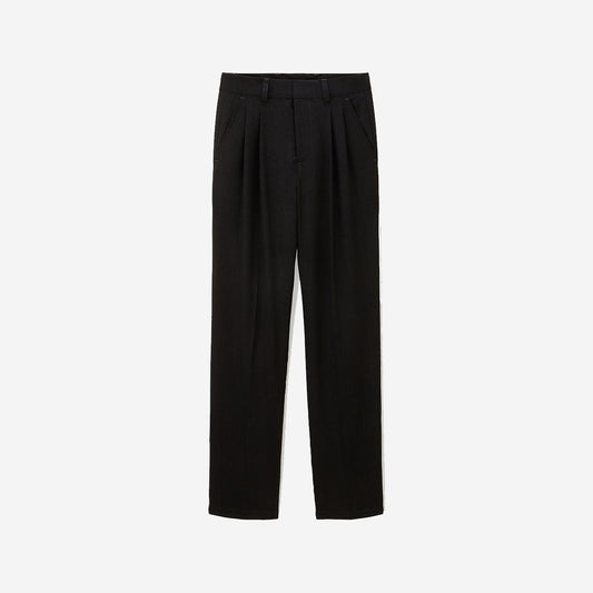 Lotten Loose Wool Pants - Anthracite