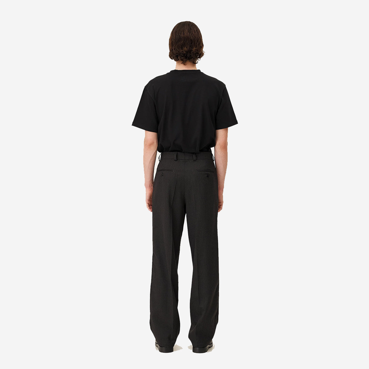 Lotten Loose Wool Pants - Anthracite