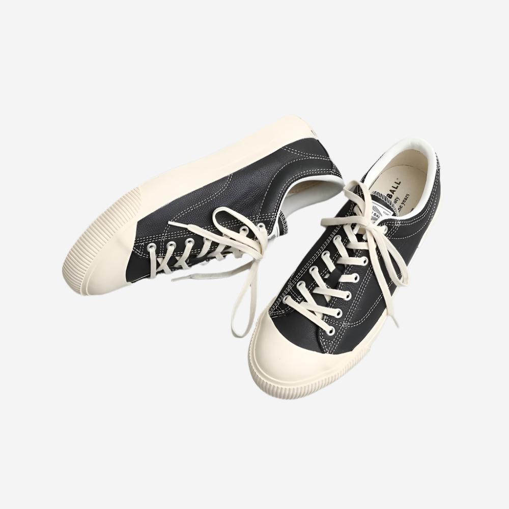 M-02 Leather Military Low Sneakers - Black