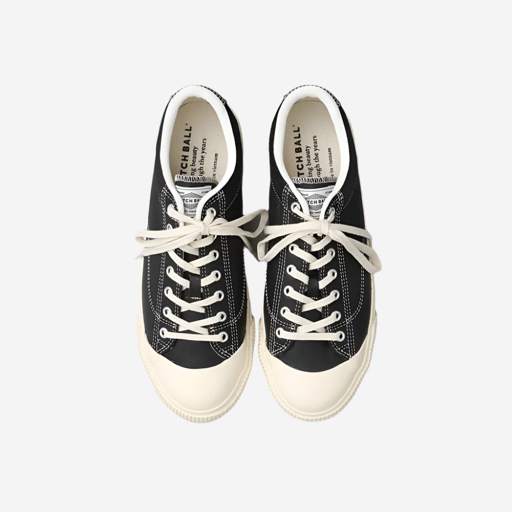 M-02 Leather Military Low Sneakers - Black