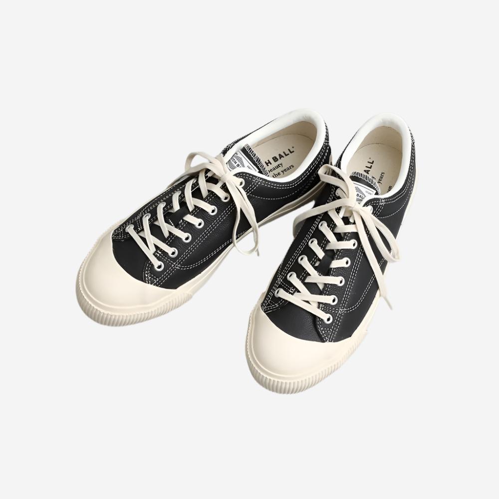 M-02 Leather Military Low Sneakers - Black