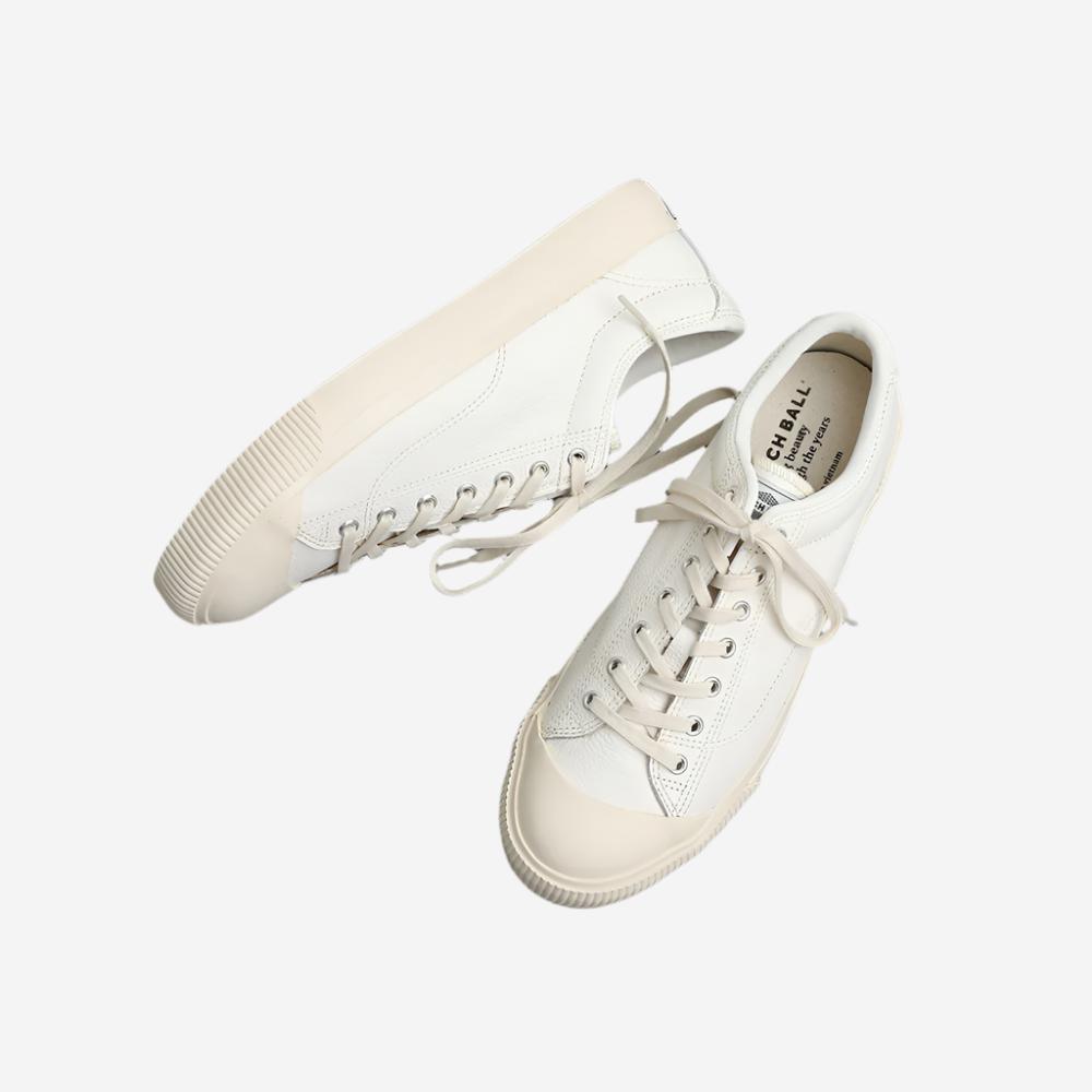 M-02 Leather Military Low Sneakers - White