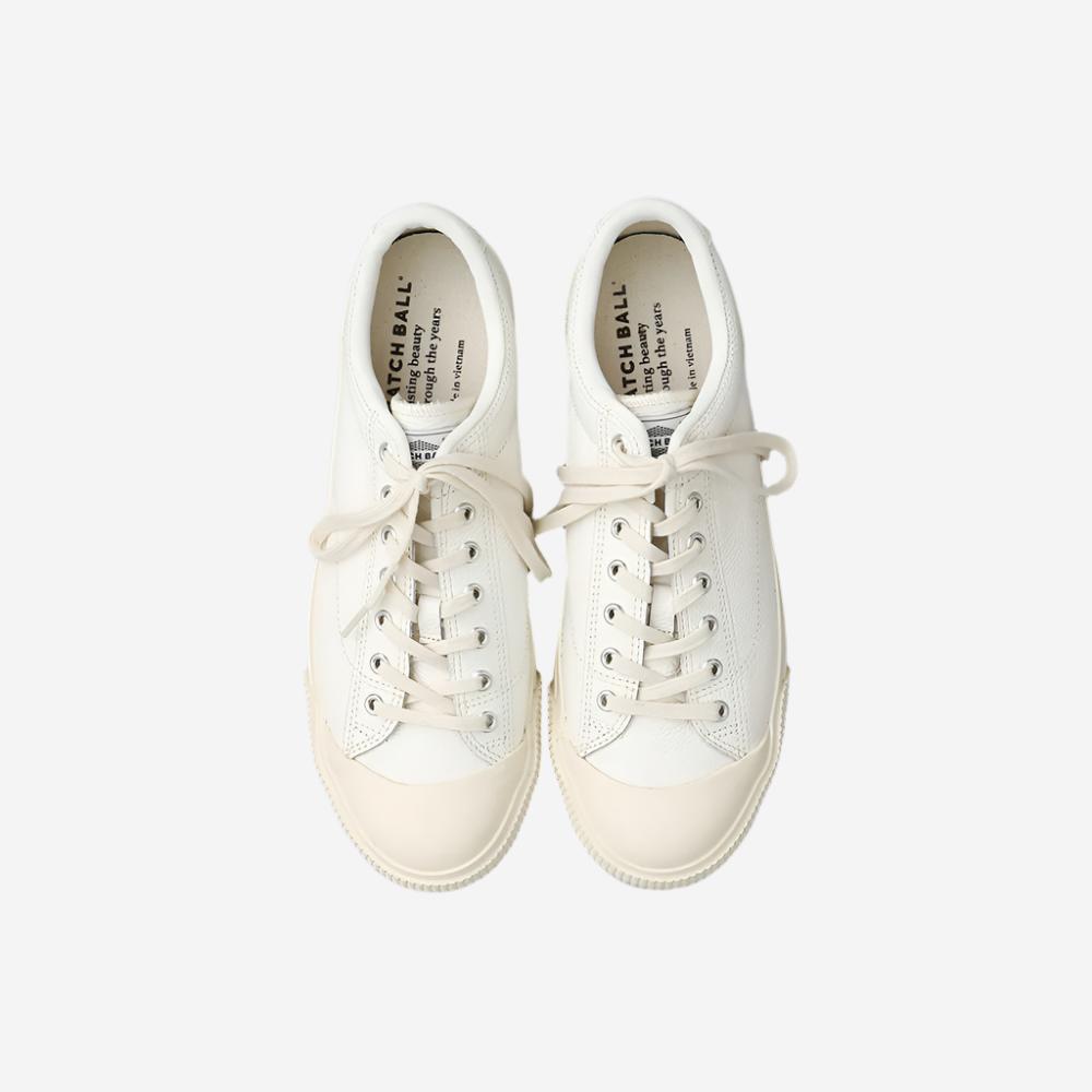 M-02 Leather Military Low Sneakers - White
