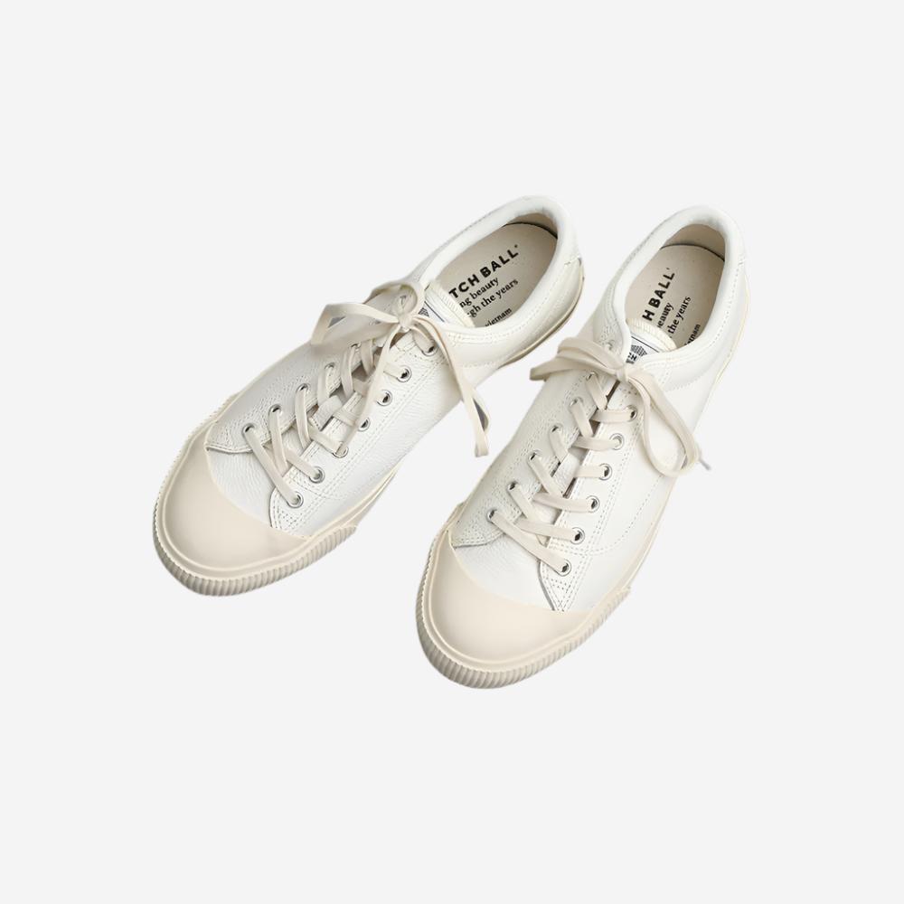 M-02 Leather Military Low Sneakers - White