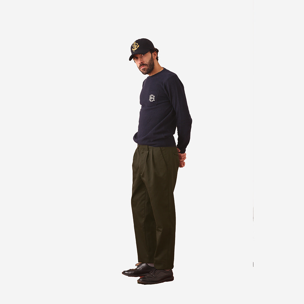 Martin Two Pleat Twill Chino - Olive