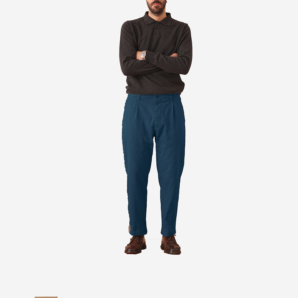 Memphis One Pleat Chino - Blue
