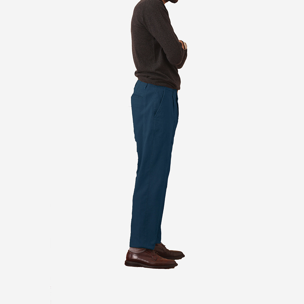 Memphis One Pleat Chino - Blue