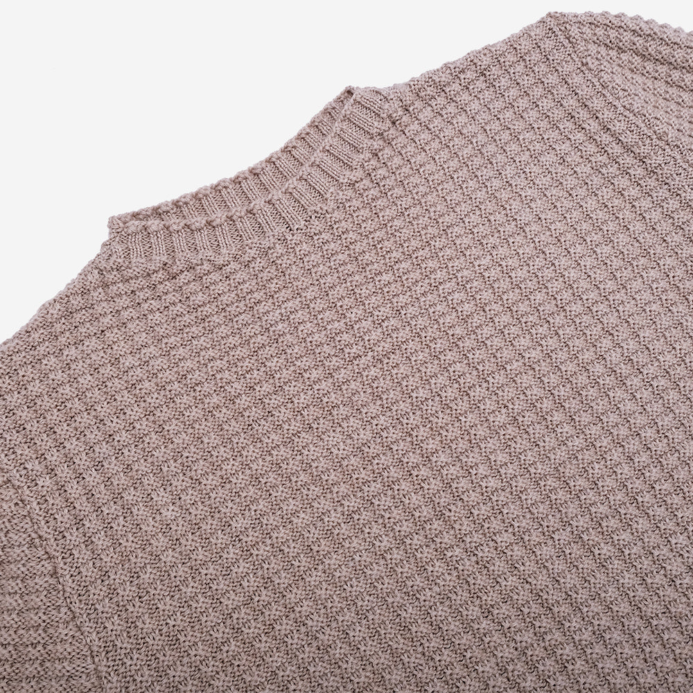 Merino Waffle Knit Sweater - Oat