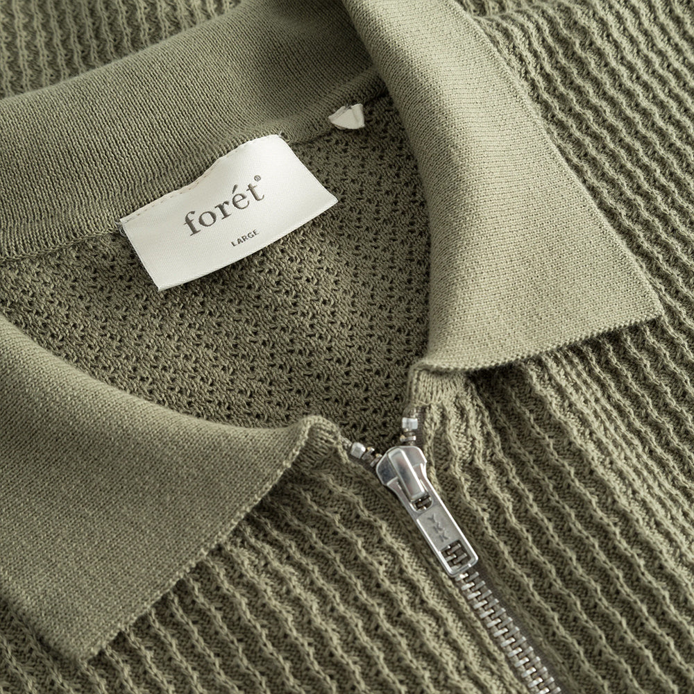 Moment Half-Zip Knit Polo - Dusty Olive