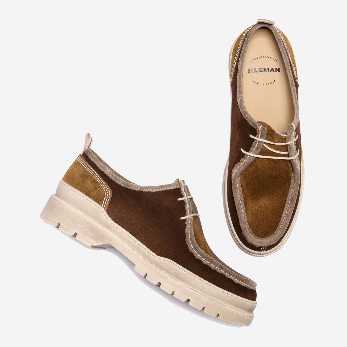 Major V Colours Suede Derby Shoes - Chocolate/Tobacco