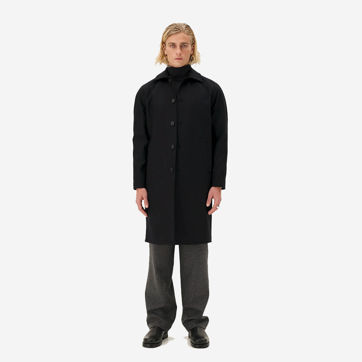Mayfair Wool Mac Jacket - Midnight Blue