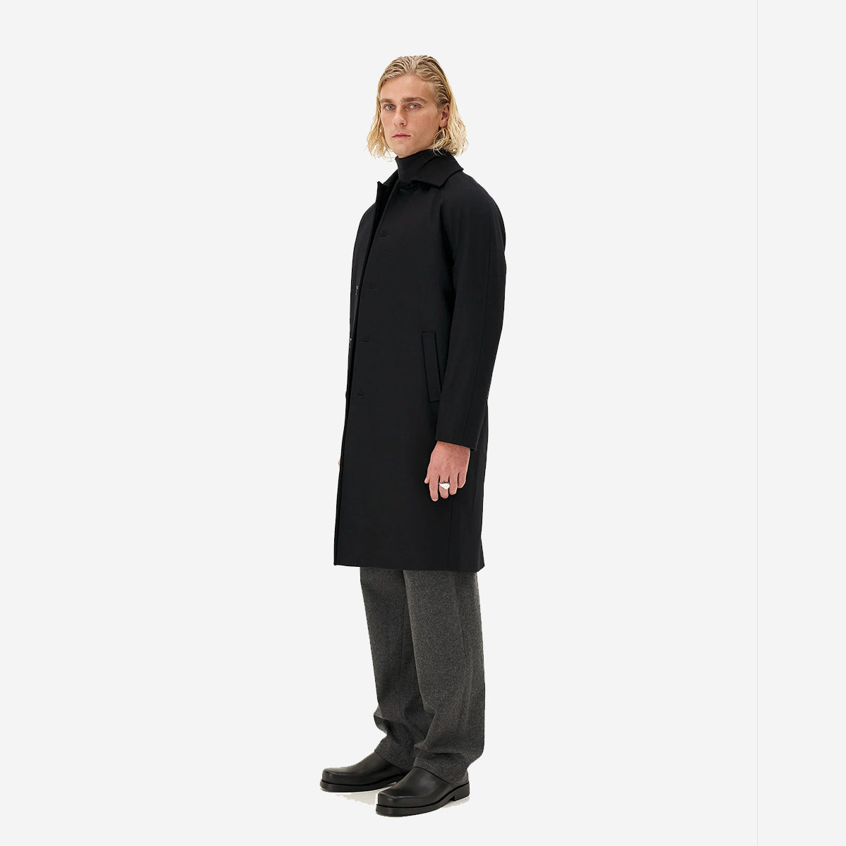 Mayfair Wool Mac Jacket - Midnight Blue