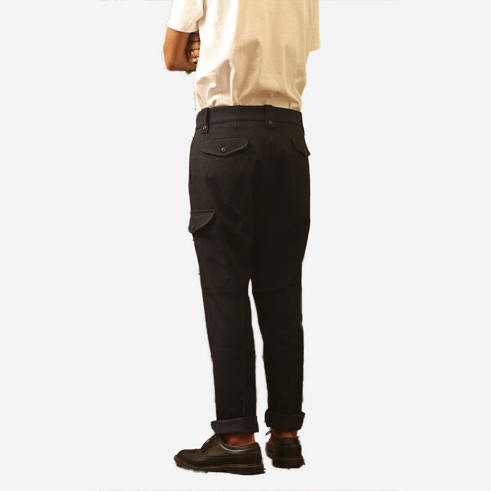 Mike Wool Army Cargo Pant - Navy