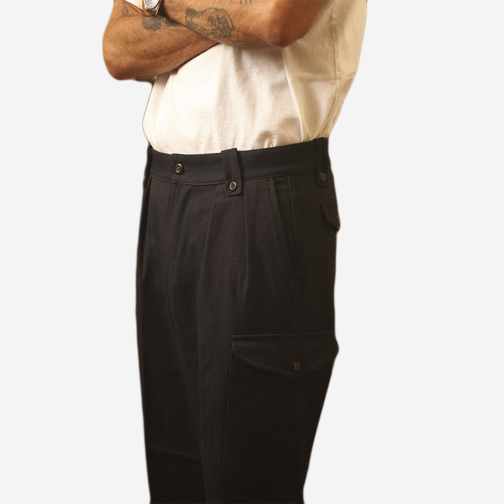 Mike Wool Army Cargo Pant - Navy