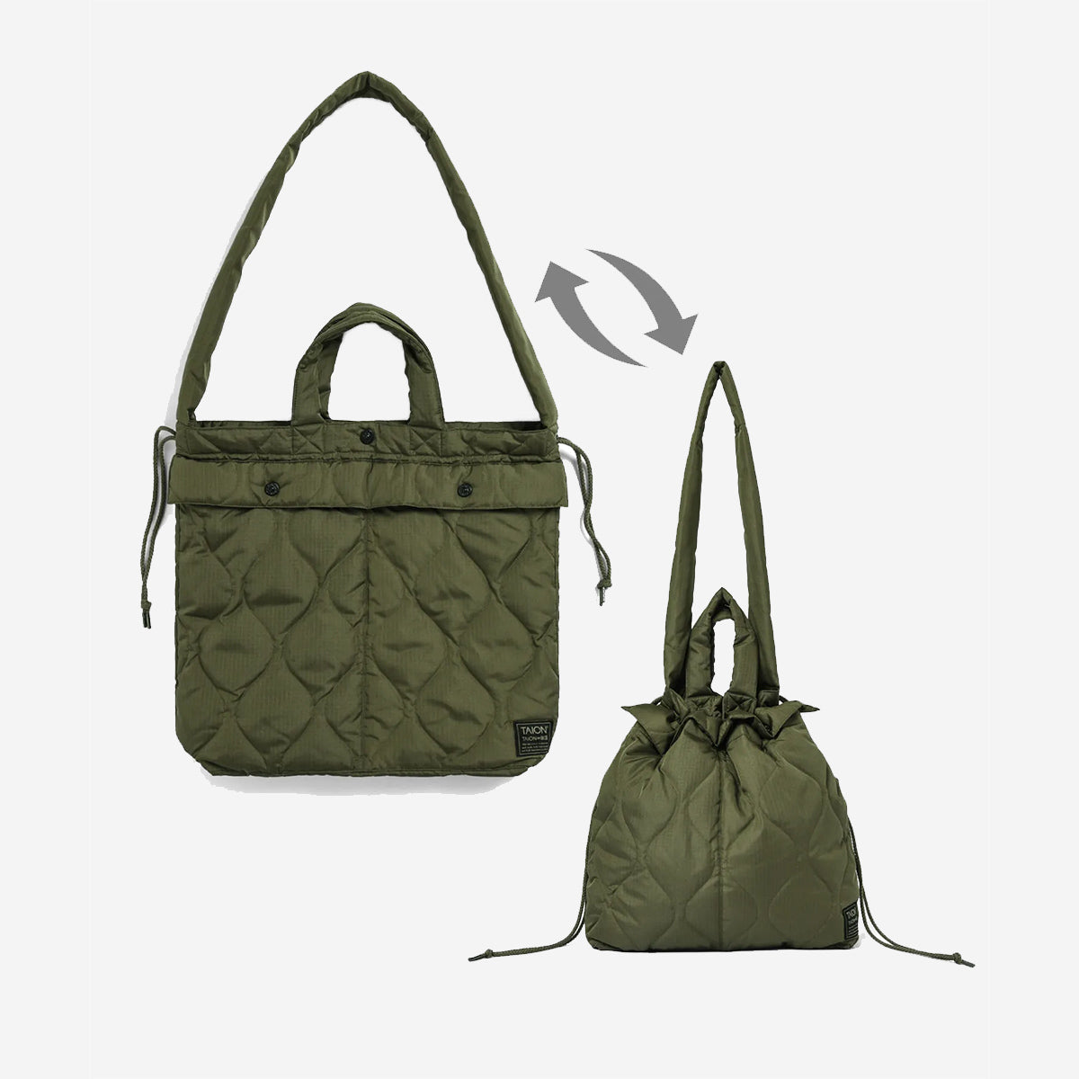 Military Down Helmet Shoulder Bag - Black