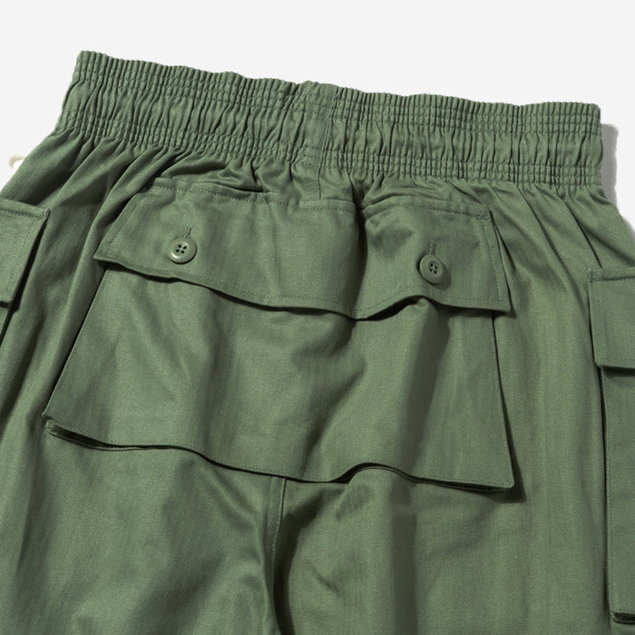 Monkey Loose Cargo Pants - Olive Herringbone