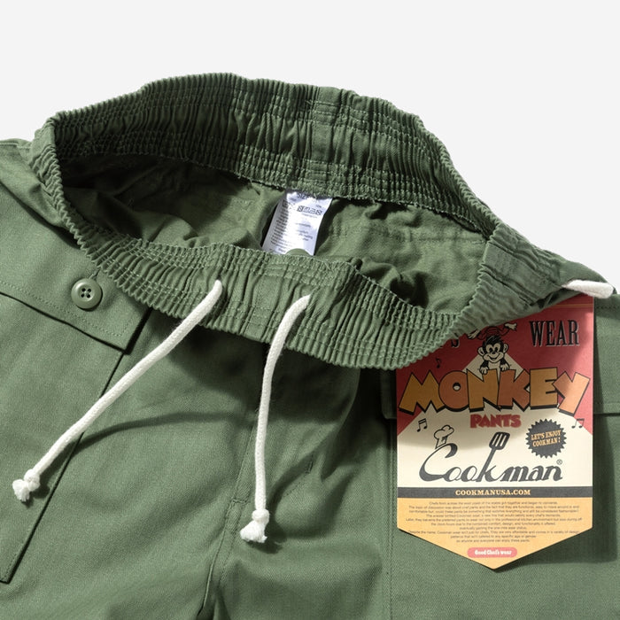 Monkey Loose Cargo Pants - Olive Herringbone