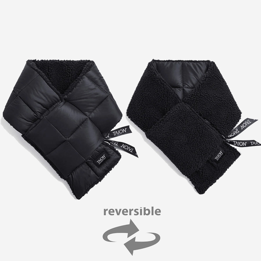 Mountain Reversible Down x Boa Muffler Scarf - Black/Black