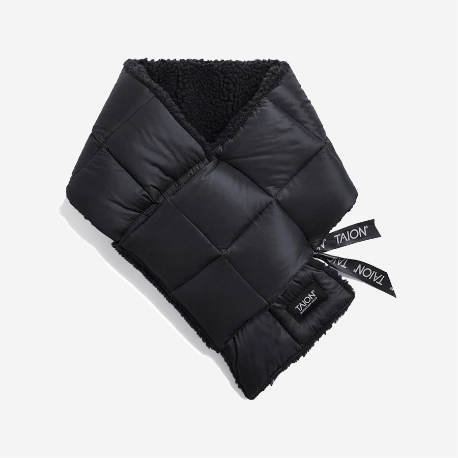 Mountain Reversible Down x Boa Muffler Scarf - Black/Black