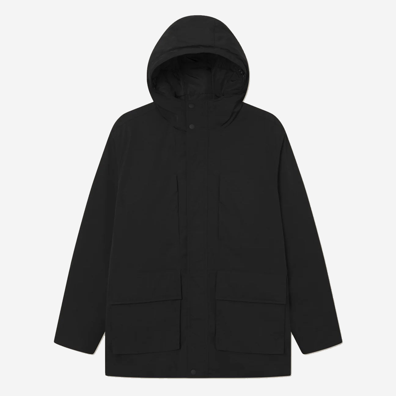 Nate Solid Padded Coat - Black