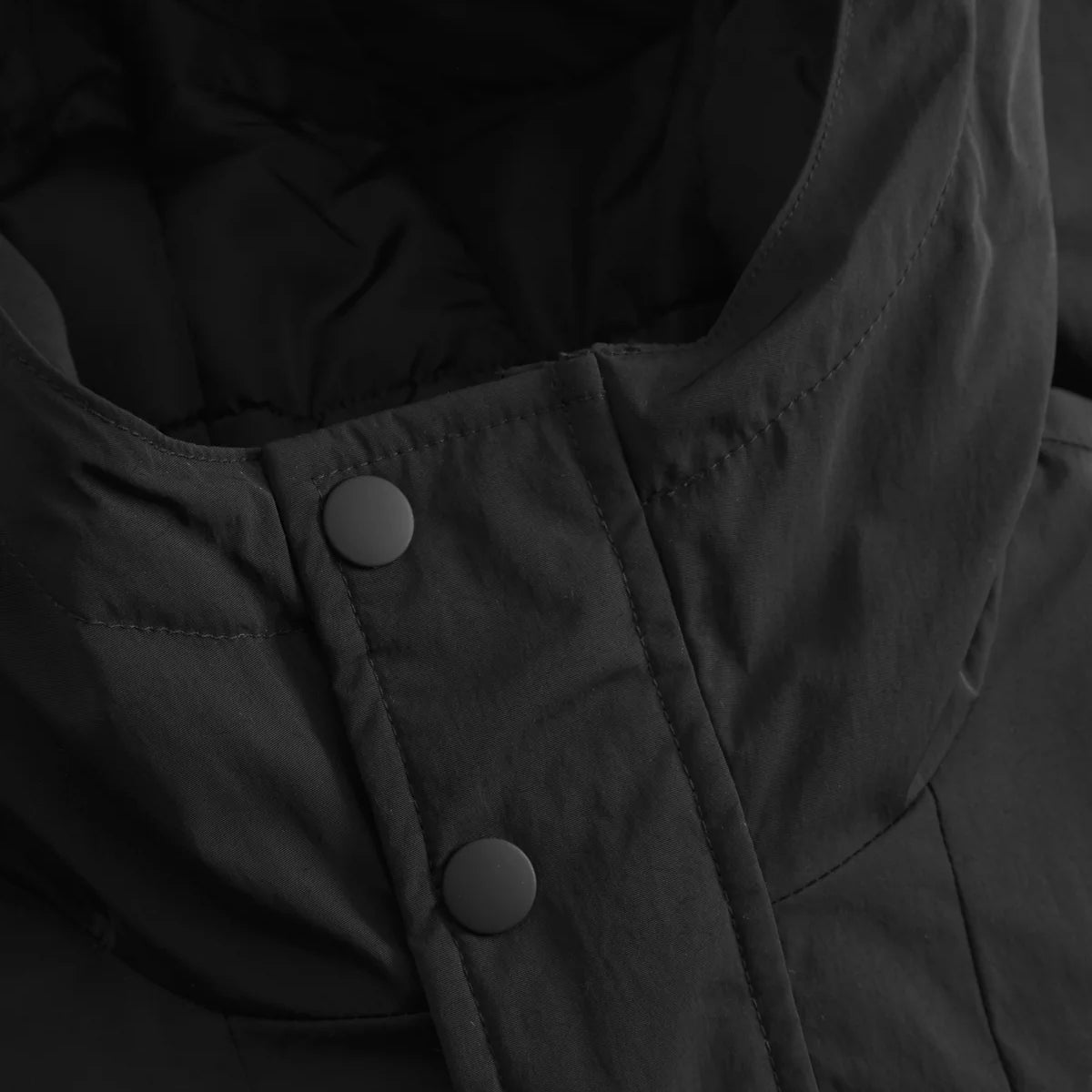 Nate Solid Padded Coat - Black
